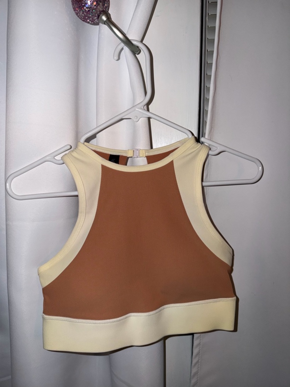 High-Neck Colorblock Crop Top